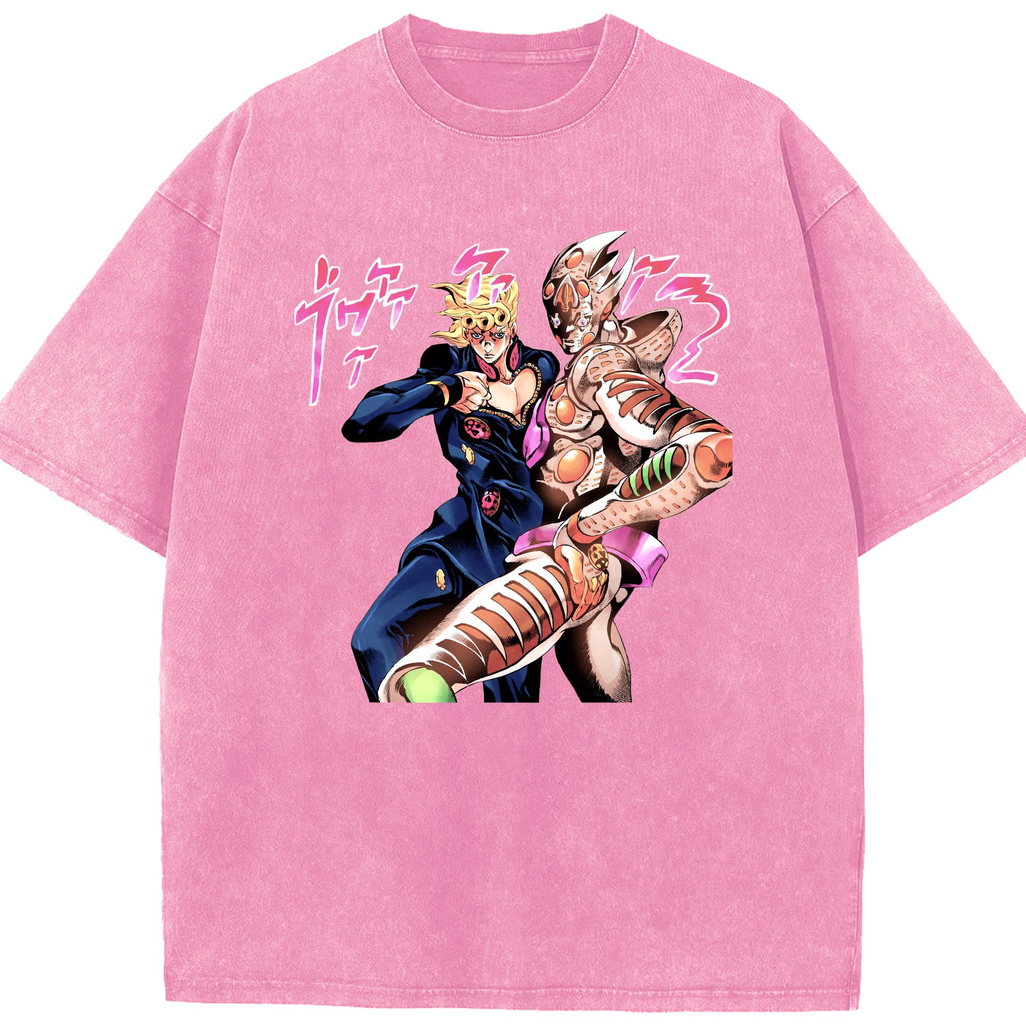 （画像用） ジョジョの奇妙な冒険 ジョルノ?ジョバァーナ JoJo's Bizarre Adventure Giorno Giovanna 綿100% ヴィンテージ風 半袖Tシャツ（フロントプリント）